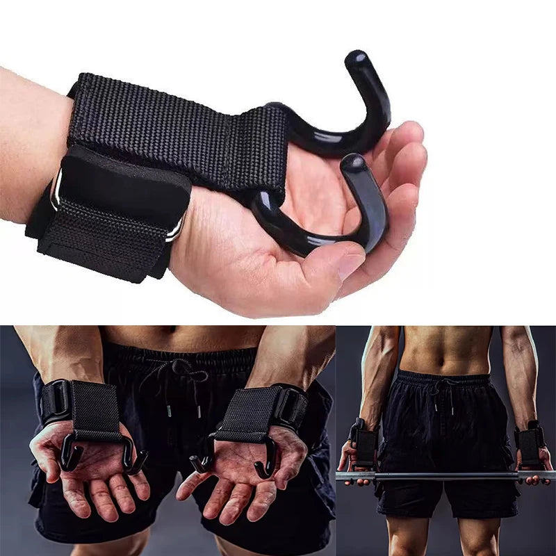 1/2pc Dumbbell Non-Slip Weight Lifting Hookspremium Pair Of Straps Weightlifting Deadlift Chin Pull Up And Fitness Hook Training