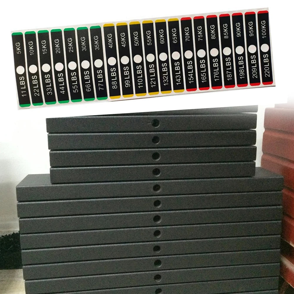 Fitness Equipment Gym Accessories Weight Stack Labels 11-220lbs Number Stickers PP Plastic Weight Plates Sticker Replacement