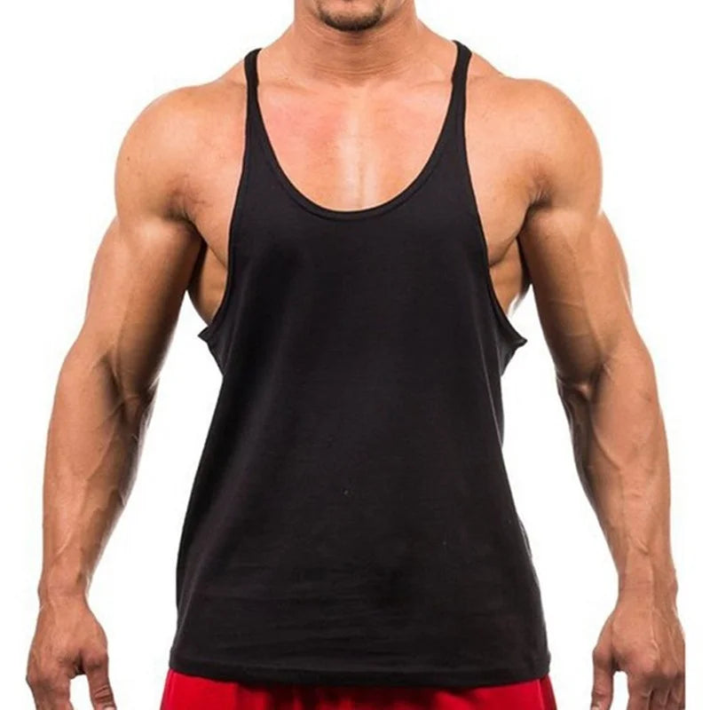 Men's Gym Workout Bodybuilding Tank Tops Y Back Fitness Lightweight Shoulder Strap Muscle Fit Stringer Bodybuilding Extreme Tee